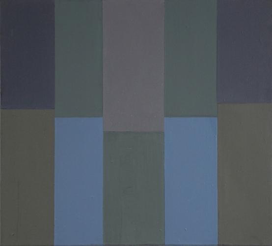 stripe paintings, black and blue and green