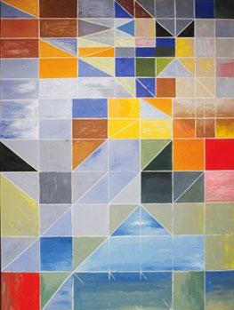 grid triangle colorful painting