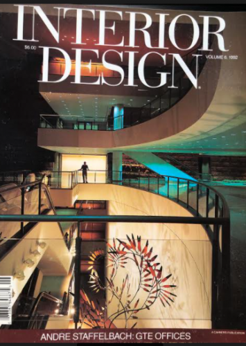 magazine cover of Interior Design atrium