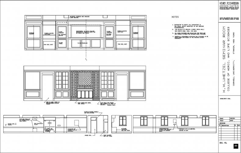 H.H. Whetzel Seminar Room drawings of interior Janusian facades