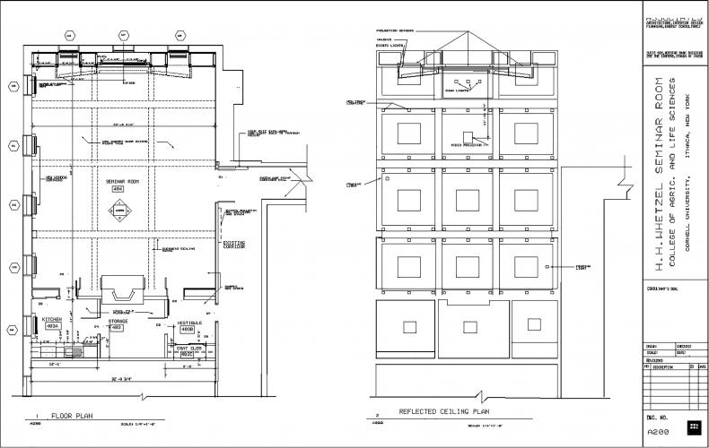 H.H. Whetzel Seminar Room floor and reflected ceiling plans