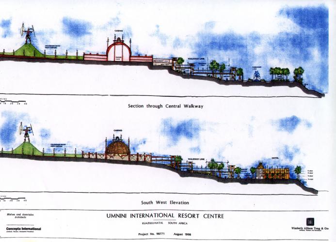 Illustration of section through central walkway