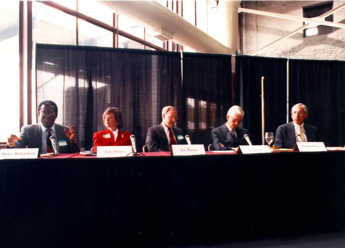 Henry Richardson sitting on panel at race symposium
