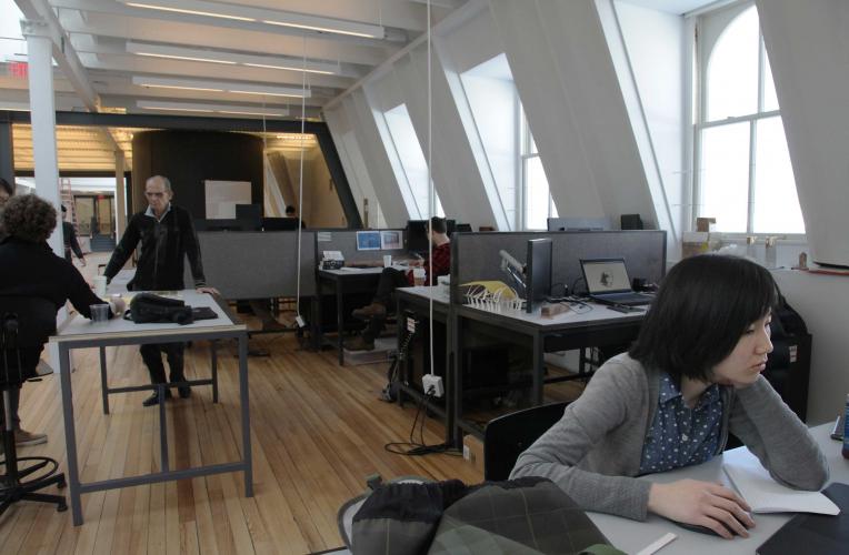 Desks in studio