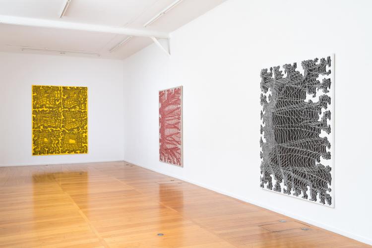 Installation view, Cascade Effects exhibition (2019) at Xippas in Paris