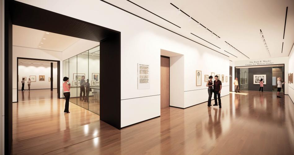 Rendering of a museum gallery