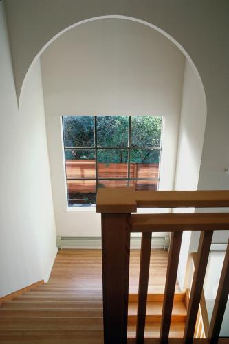 Stairwell viewed from upper floor.