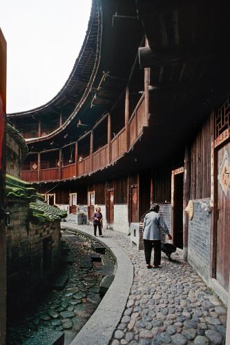 Round clan house courtyard.