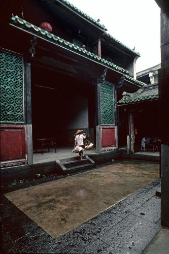 Courtyard of a square clan house.