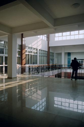 Open atrium in a building entrance