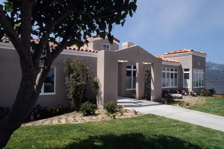 Exterior facade of a private residence.