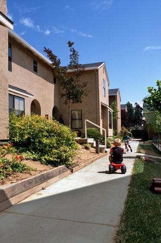 Outdoor facade of community housing