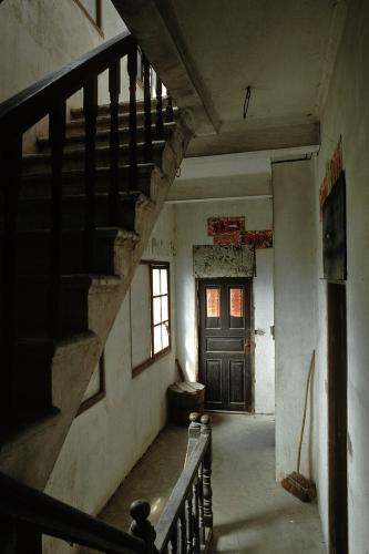 Stairway inside century-old tower.