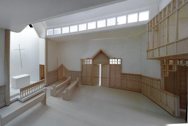 A small model of the chapel.