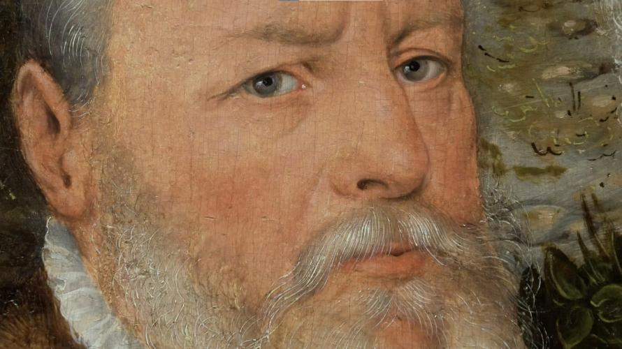 Detail view of the painting Allegory of Redemption (1557) by Lucas Cranach the Younger