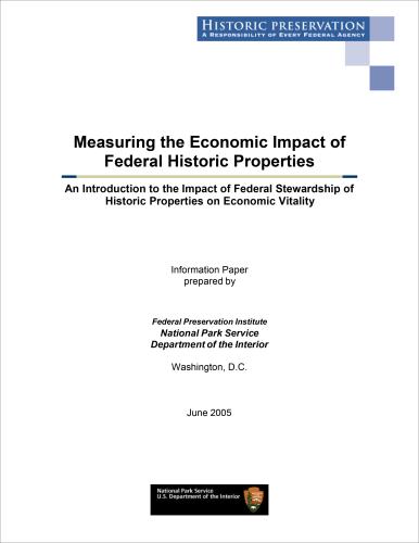 Title page of scholarly article on economic impact of federal historic properties