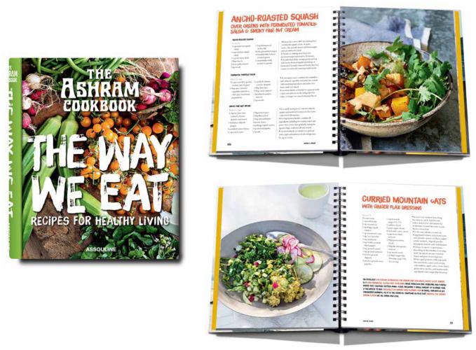 Photos of the cover of a cookbook and pages from the book. 