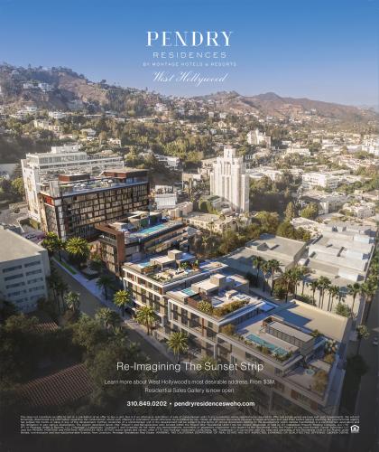 Aerial view of luxury residential buildings in West Hollywood