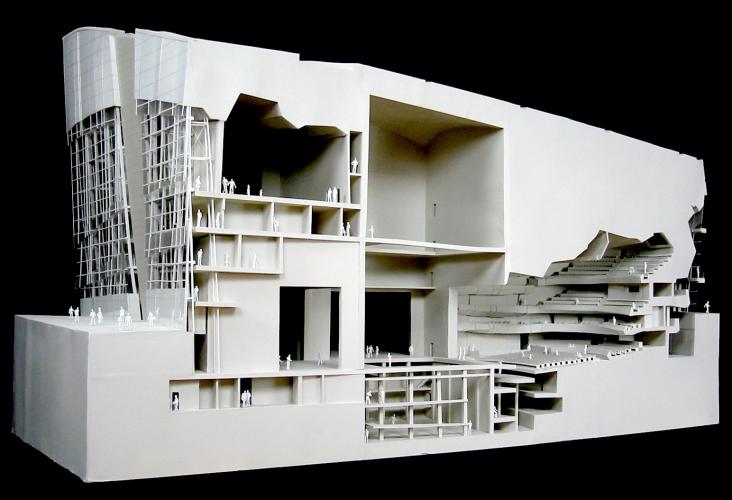 Cross-section model of a building.
